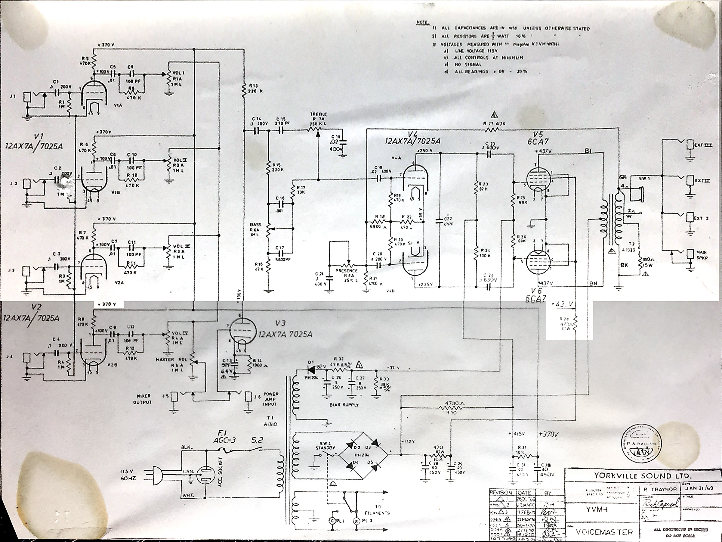 Traynor yvm 4 amplifier circuit